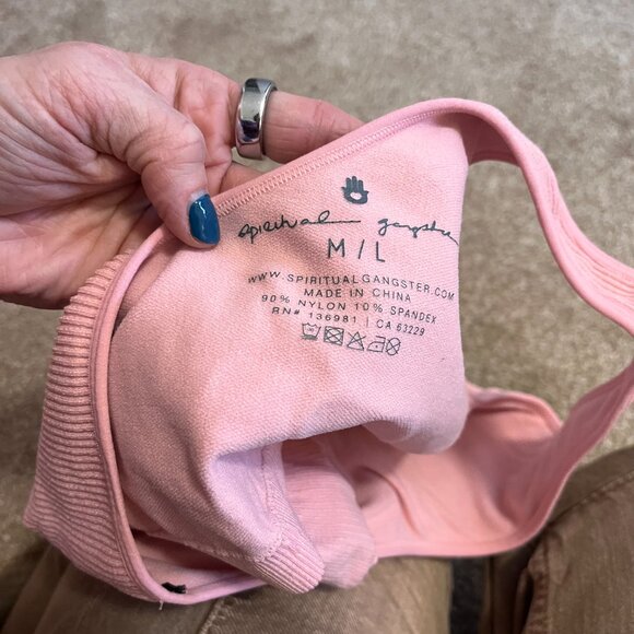 Pink Spirtual Gangster Workout Top M/L - Picture 3 of 3